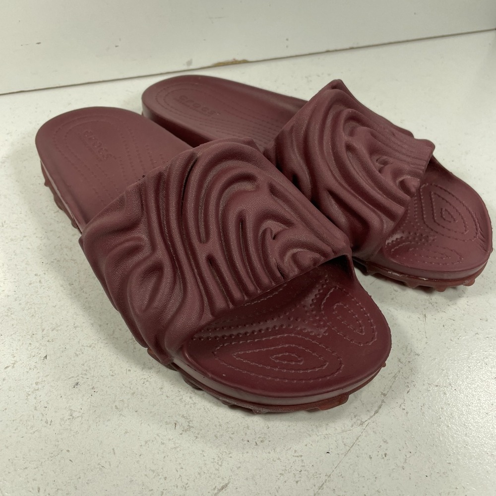 CROCS SALEHE BEMBURY X THE POLLEX SLIDE Womens 9 (Mens 7) BURGUNDY PURPLE 208685